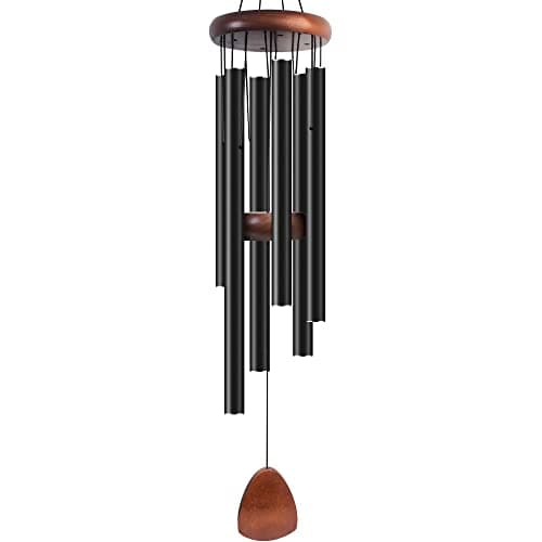 Bursvik 37" Aluminum Wind Chimes for Outside(Black), Patio Zen Decor Gift